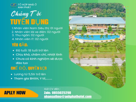 4 TỔ HỢP NHÀ Ở ANH PHÁT TUYỂN DỤNG NHÂN VIÊN LÀM VIỆC TẠI NGHI SƠN