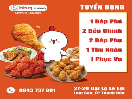 4 BBQ Chicken Thanh Hóa tuyển dụng nhân sự làm việc tại Thanh Hoá