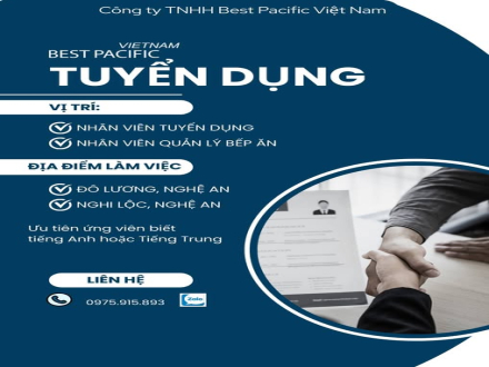4 TUYỂN DỤNG HÀNH CHÍNH NHÂN SỰ LÀM VIỆC TẠI Best Pacific NGHỆ AN