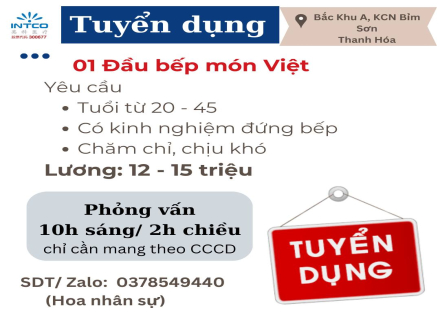 4 TUYỂN DỤNG ĐẦU BẾP MÓN VIỆT TẠI BASIC INTERNATIONAL VIỆT NAM